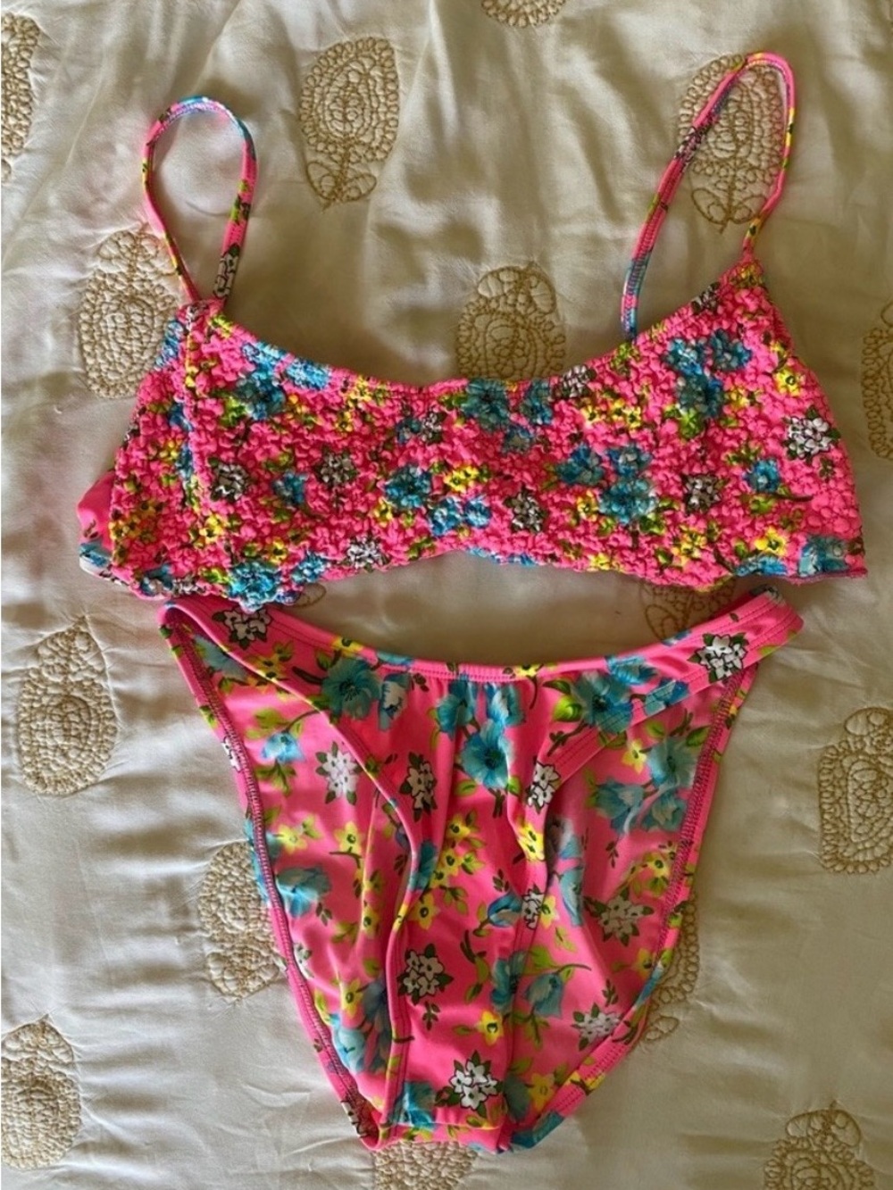 Vintage 90s La Blanca Cottagecore Pinup Barbie Bikini Swim
